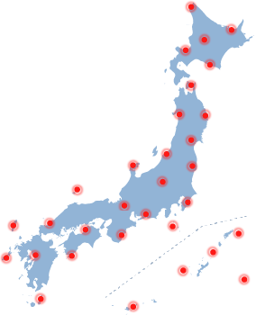 JLDNセンサー配置地点日本地図